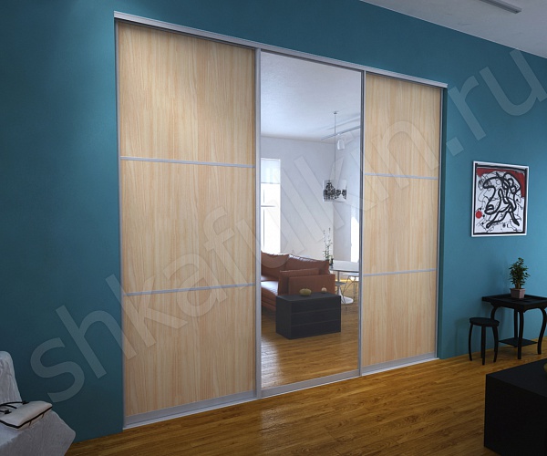 Встроенный шкаф-купе 3 двери Скандинавия