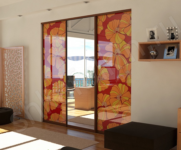 Встроенный шкаф-купе 3 двери Весна