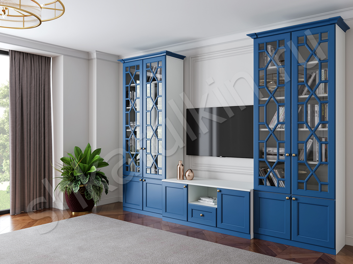 Синий цвет в интерьере