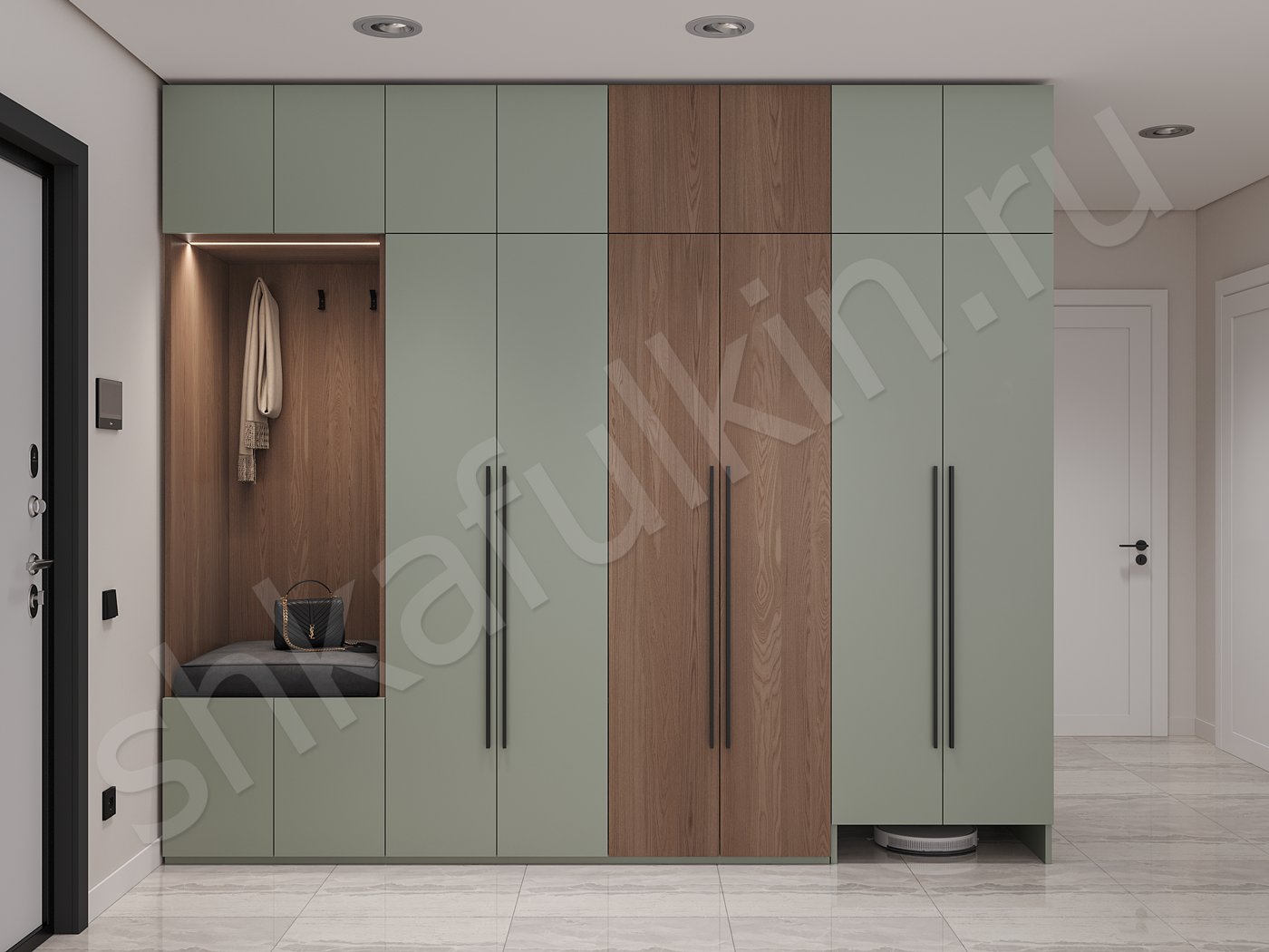 Как оформить прихожую в зелёных оттенках?