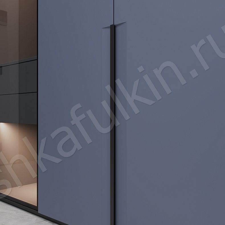 Изображение Прихожая Партенио Синий Темные Минимализм 5и створчатые Прихожая Для вещей 3