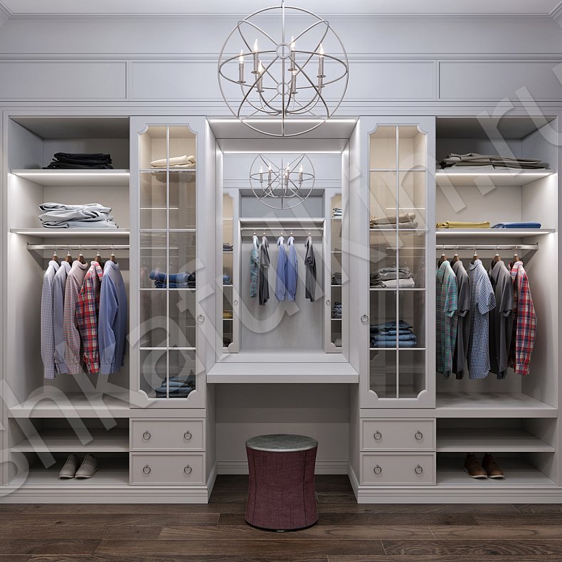 Гардеробная Джейн Белый Классика  Гардеробная Для вещей 1