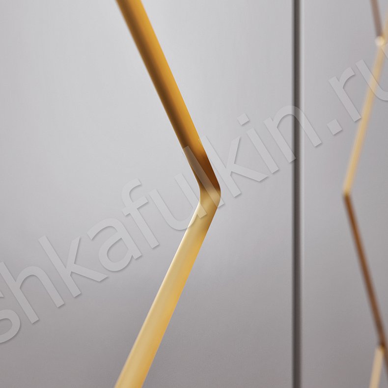 Встроенный шкаф Эклипс Золото Светлые Серый Современный 6и створчатые Гостиная Для вещей 3