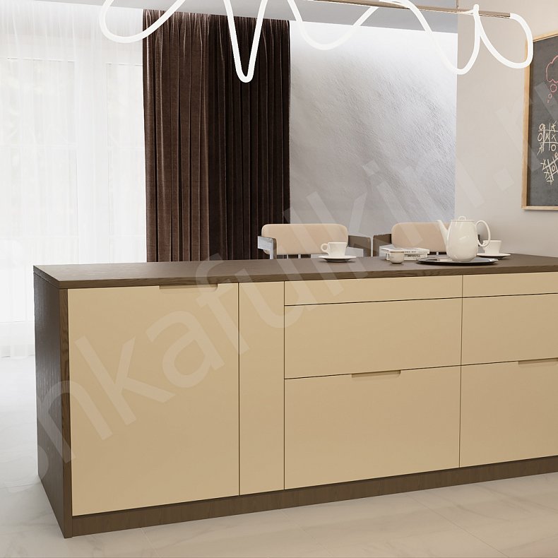 Изображение Кухня Мангини Светлые Коричневый Минимализм Для посуды 2