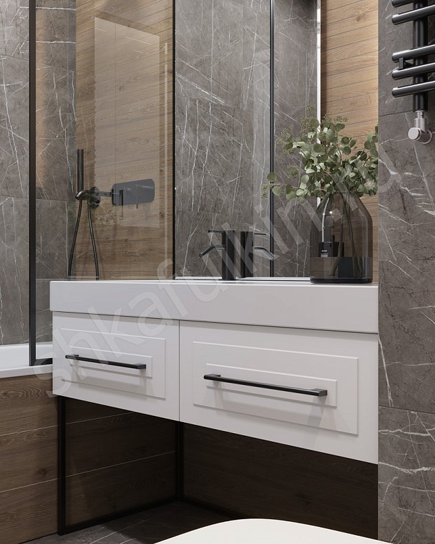 Мебель в ванную Кассиопея Светлые Белый Неоклассика   Для вещей 3