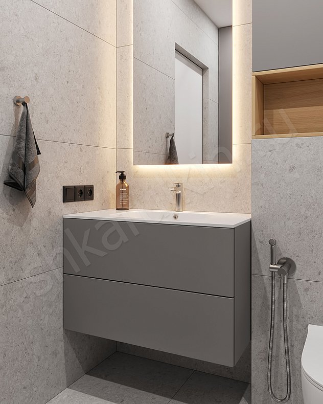 Мебель в санузел Дидро Серый Светлые Современный   Для вещей 2