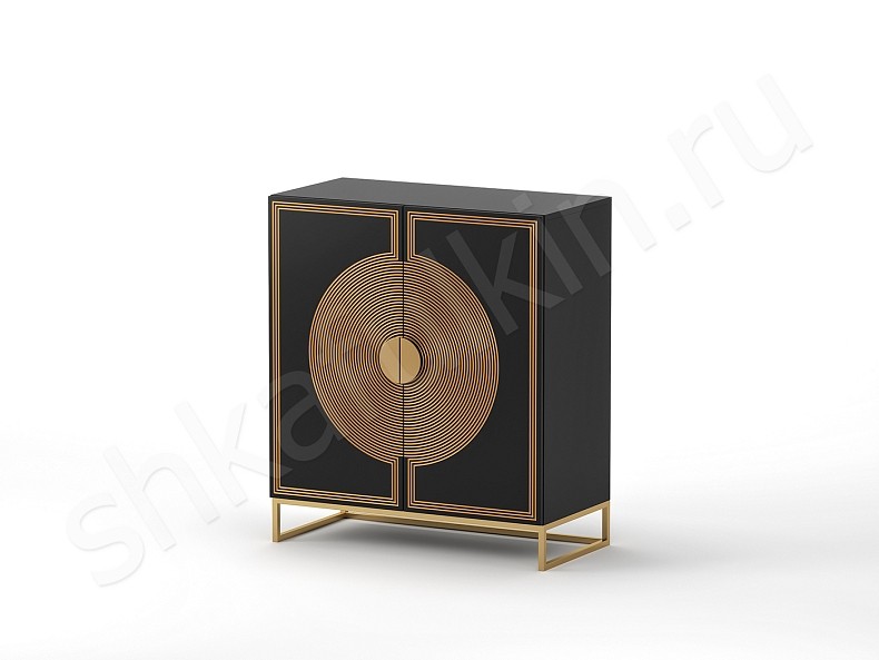 Изображение цвета Тумба Ришелье Белый Золото Светлые Неоклассика 2х створчатые Спальня Для вещей