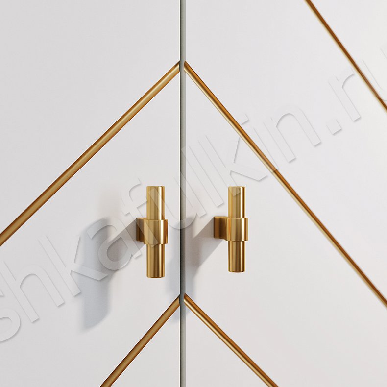 Распашной шкаф Касадея Белый Золото Светлые Современный 6и створчатые Гостиная Для вещей 4