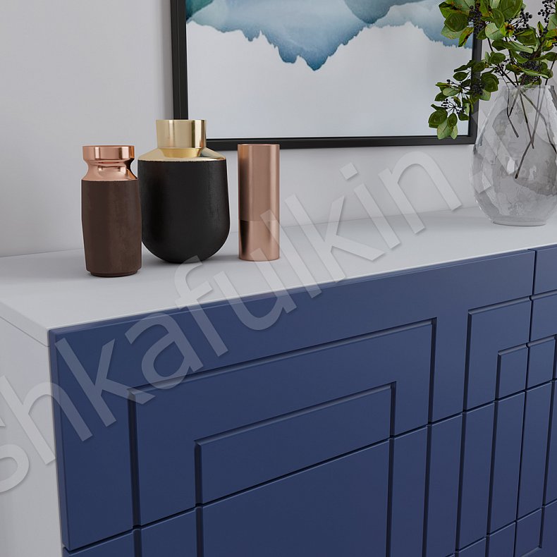 Изображение Прихожая Виолетта Синий Цветной Неоклассика 4х створчатые Прихожая Для вещей 4