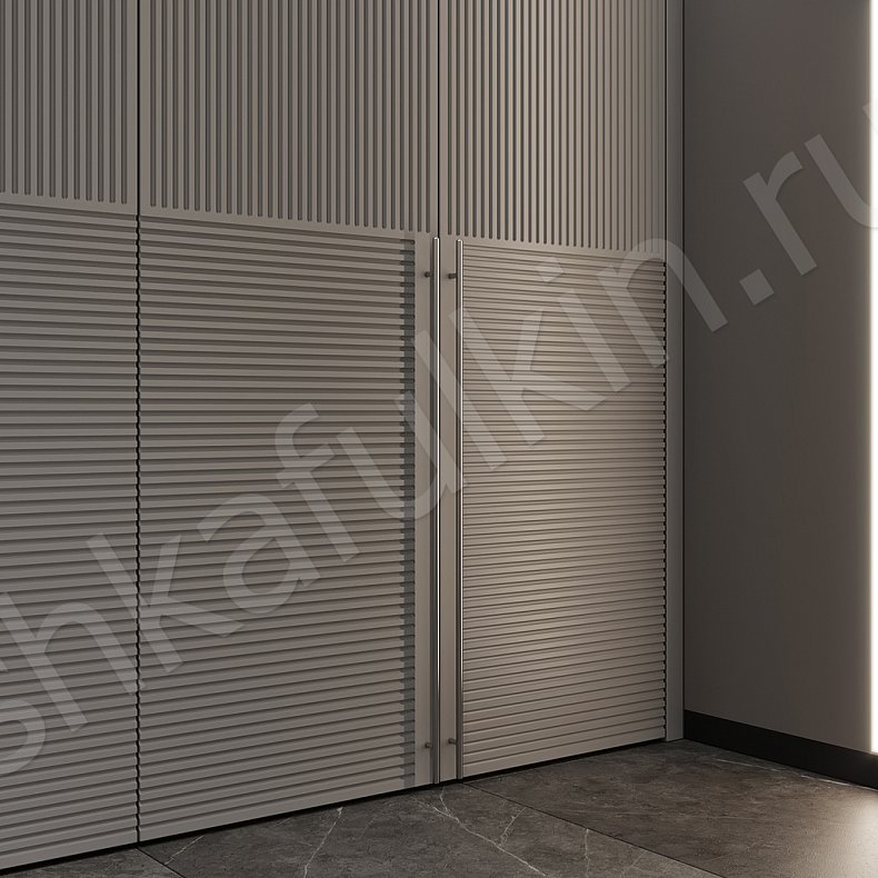 Встроенный шкаф Шондер Светлые Серый Минимализм 4х створчатые Прихожая Для вещей 5