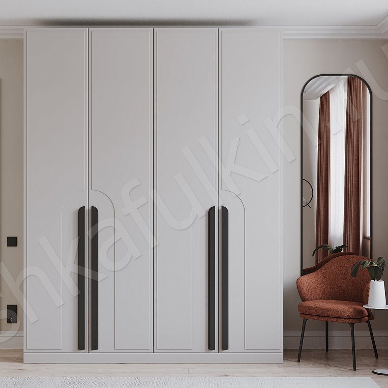 Изображение Шкаф Варта Белый Цветной Красный Скандинавский 4х створчатые Спальня Для вещей 3