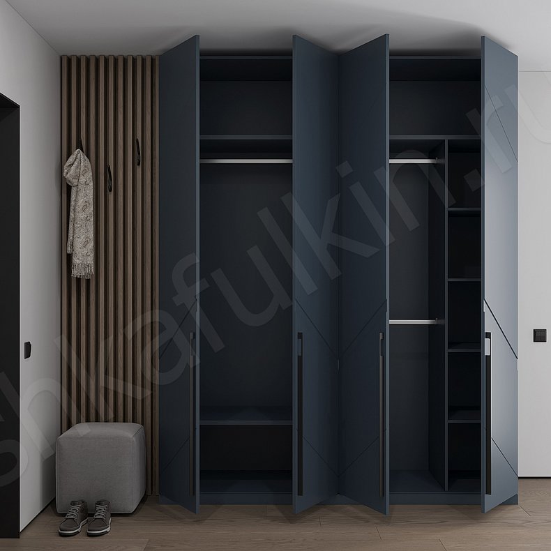 Изображение Прихожая Астрид Темные Синий Современный 4х створчатые Прихожая Для вещей 4