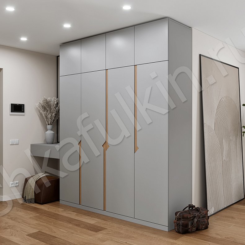 Прихожая Зигзаг Древесный Светлые Серый Минимализм 4х створчатые Прихожая Для вещей 1