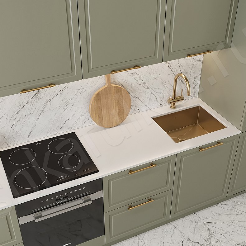 Кухня Брикелл Зеленый Светлые Белый Классика   Для посуды 6