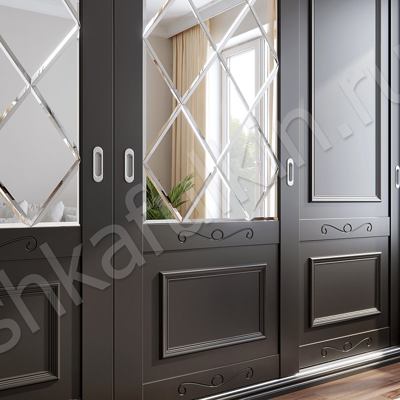 Корпусный шкаф-купе Валет Цветной Классика 4х створчатые Гостиная Для вещей 5