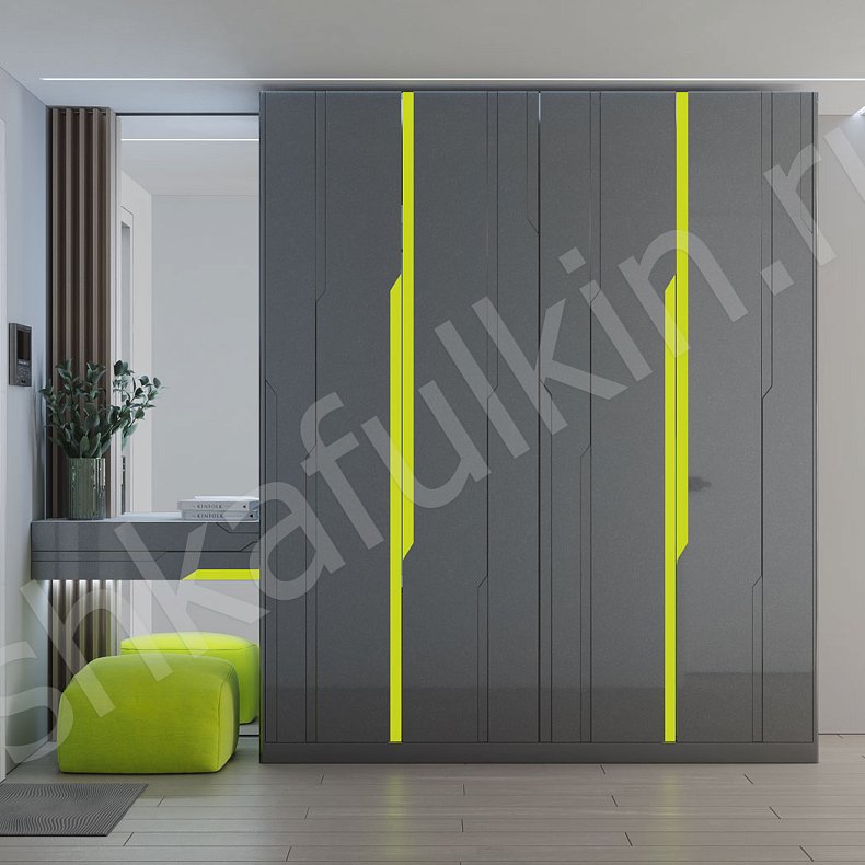 Прихожая Маттео Белый Светлые Серый Современный 4х створчатые Прихожая Для вещей 2