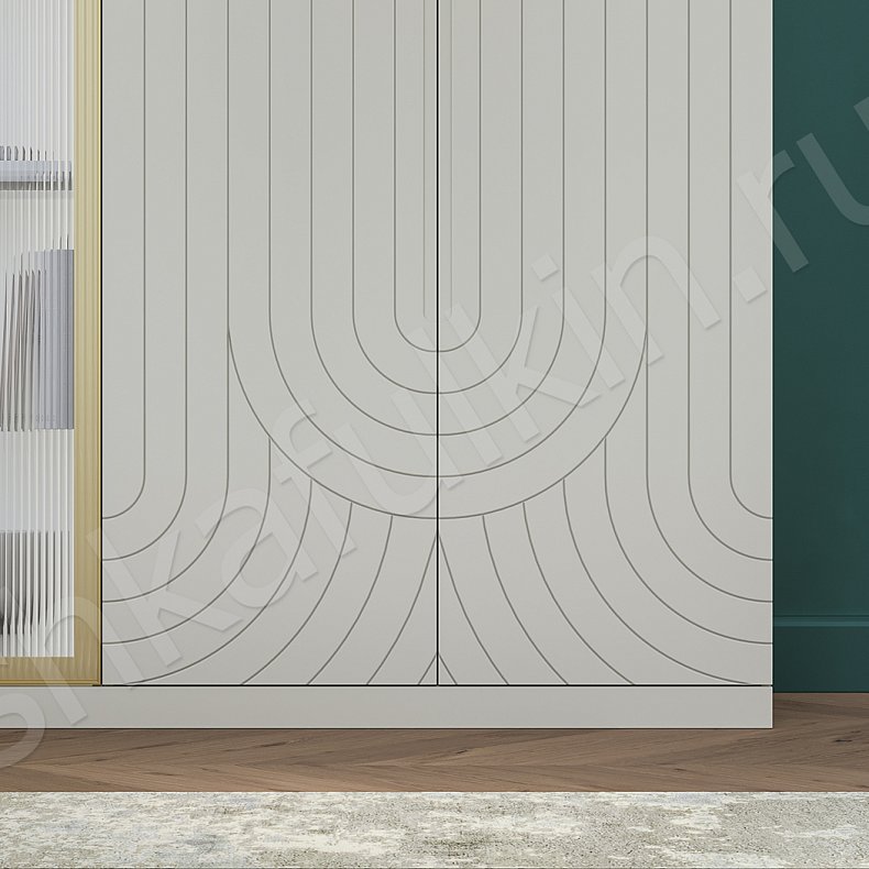 Спальня Паттерн Белый Светлые Неоклассика 4х створчатые Спальня Для белья Для книг Для декора Для вещей 2