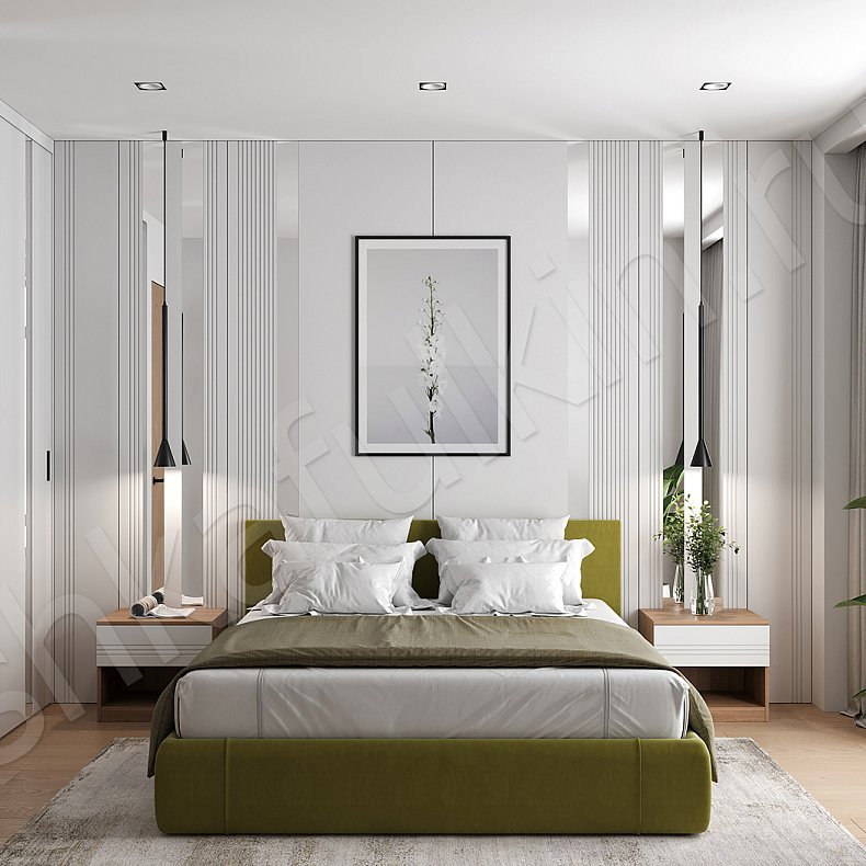 Встроенный шкаф-купе Альгеро Белый Модерн 2х створчатые Спальня Для вещей 1