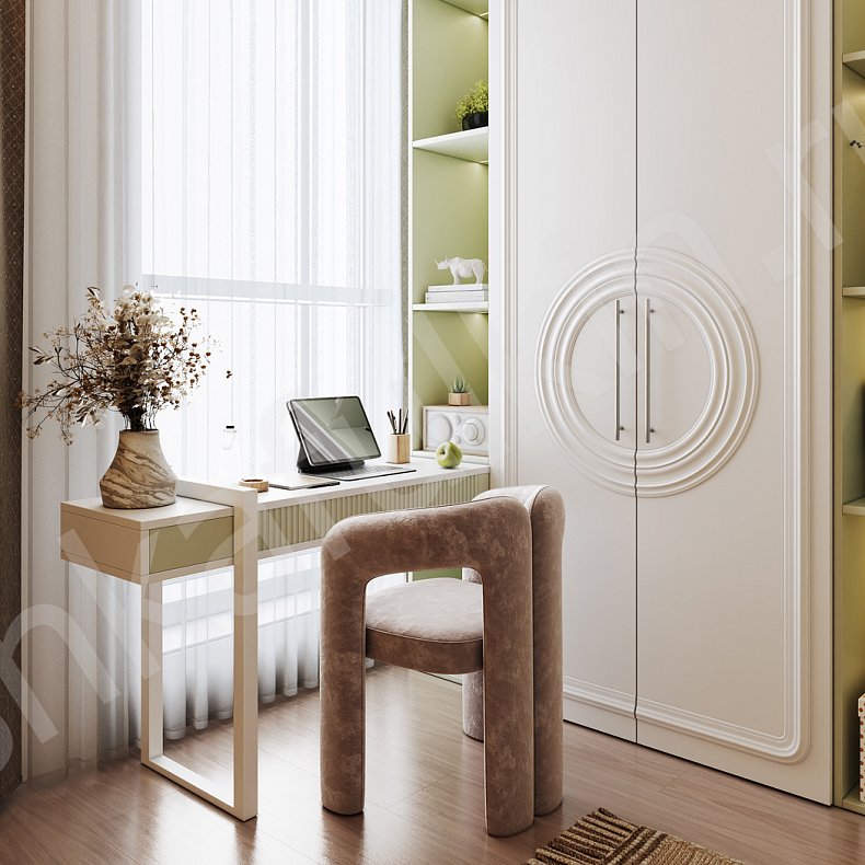 Изображение Детская Санмарино Белый Светлые Неоклассика 4х створчатые Детская Для книг Для декора Для вещей 1