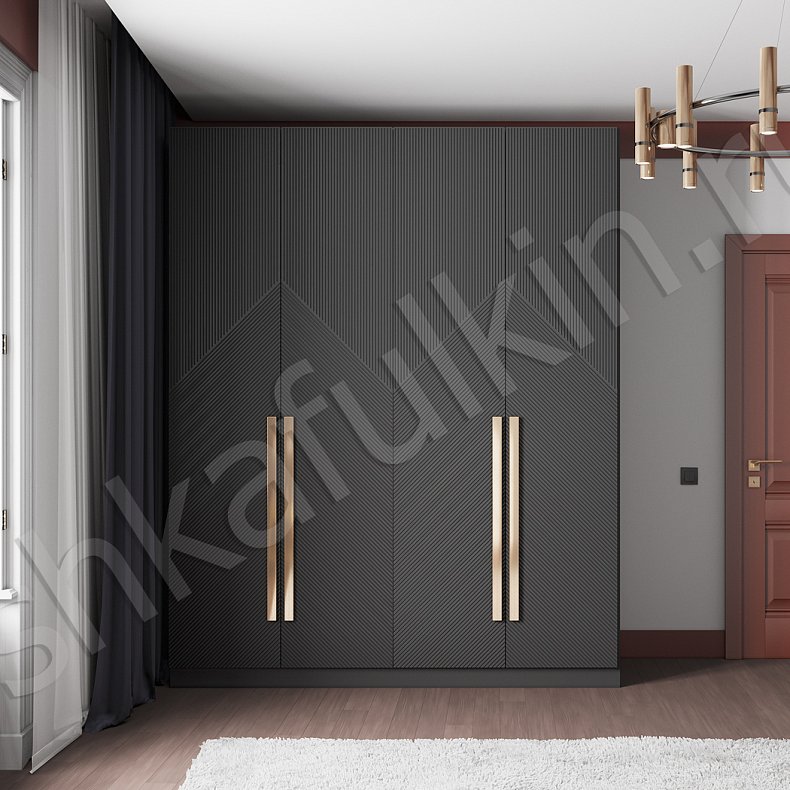 Шкаф Нотариус Черный Модерн 4х створчатые Гостиная Для вещей 7