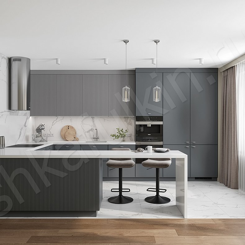 Кухня Шафран Золото Светлые Серый Коричневый Венге Современный   Для посуды