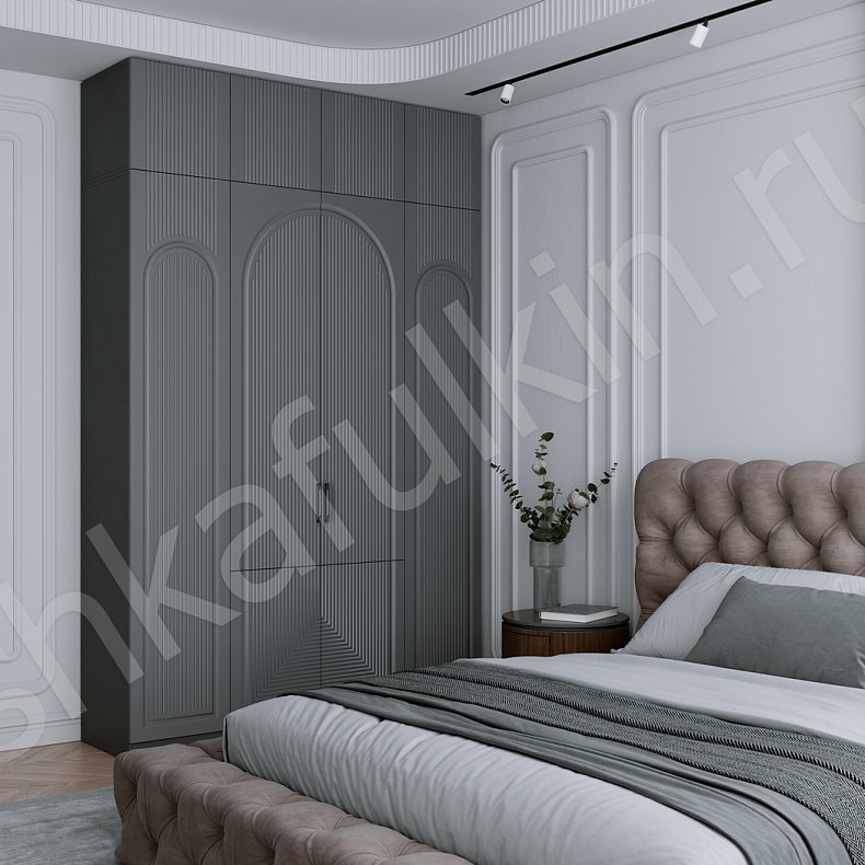 Шкаф Пандора Белый Цветной Серый Современный 4х створчатые Спальня Для вещей 1