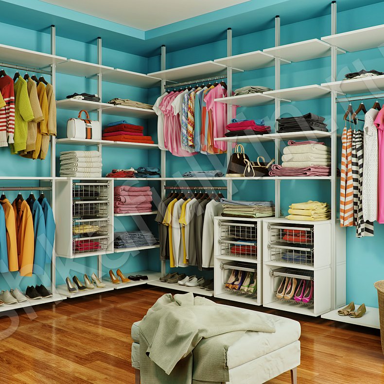 Изображение Гардеробная Бриз Светлые Белый Скандинавский Гардеробная Для вещей 1