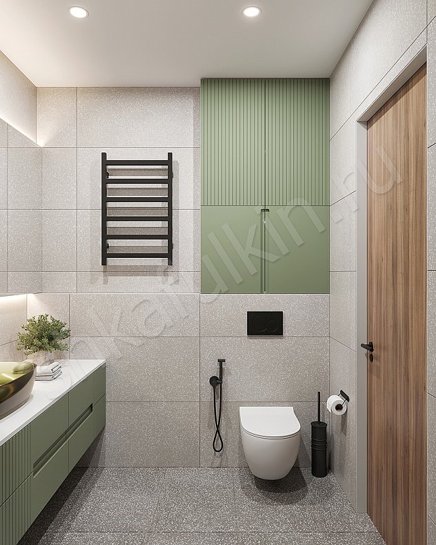 Мебель в ванную Капри Зеленый Светлые Цветной Современный   Для вещей 2