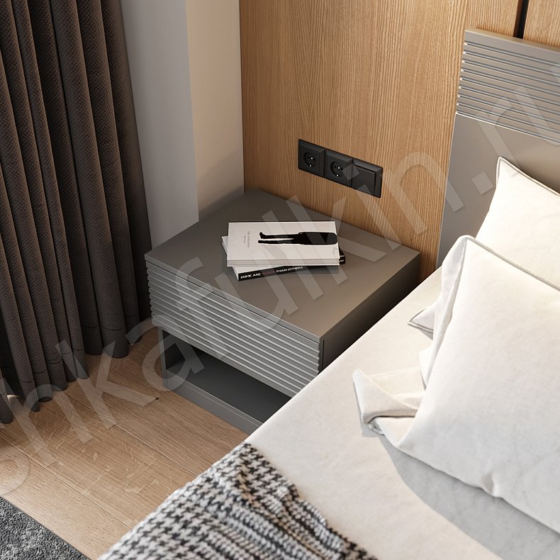 Изображение Гарнитур Шондер Серый Современный 4х створчатые Спальня Для вещей 5