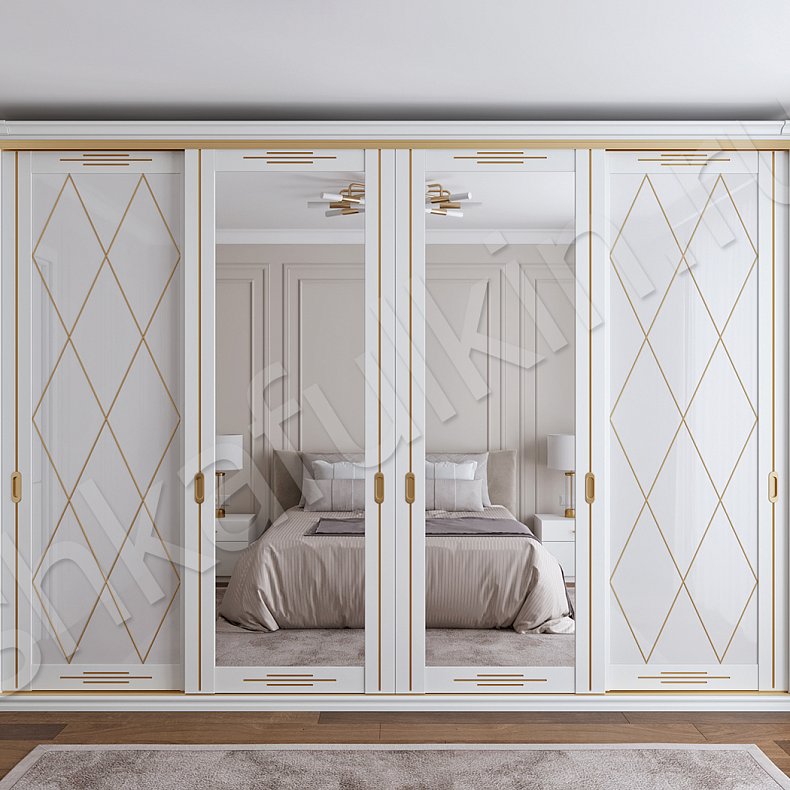 Корпусный шкаф-купе Джонатан  Классика 4х створчатые Спальня Для вещей 2