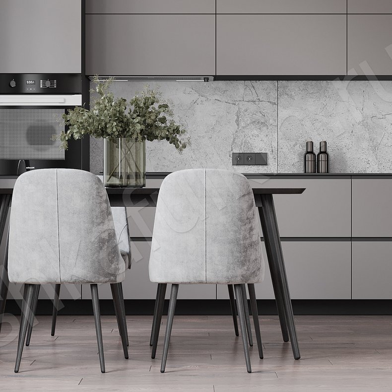 Изображение Кухня Меганом Серый Светлые Современный Для посуды Для декора 2