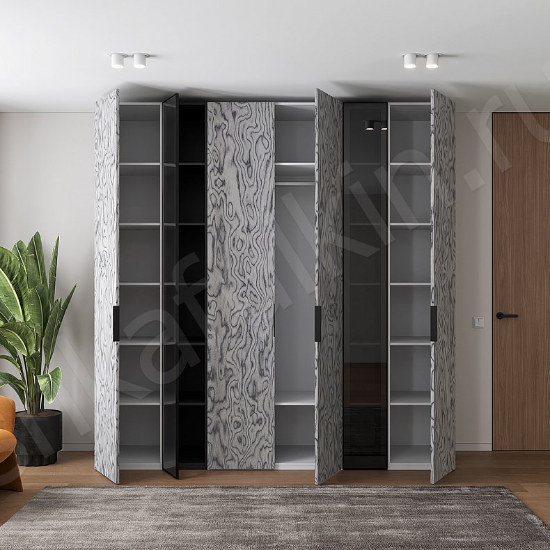 Изображение Шкаф Флеминг Цветной Современный 4х створчатые Гостиная Для книг Для декора Для вещей 2