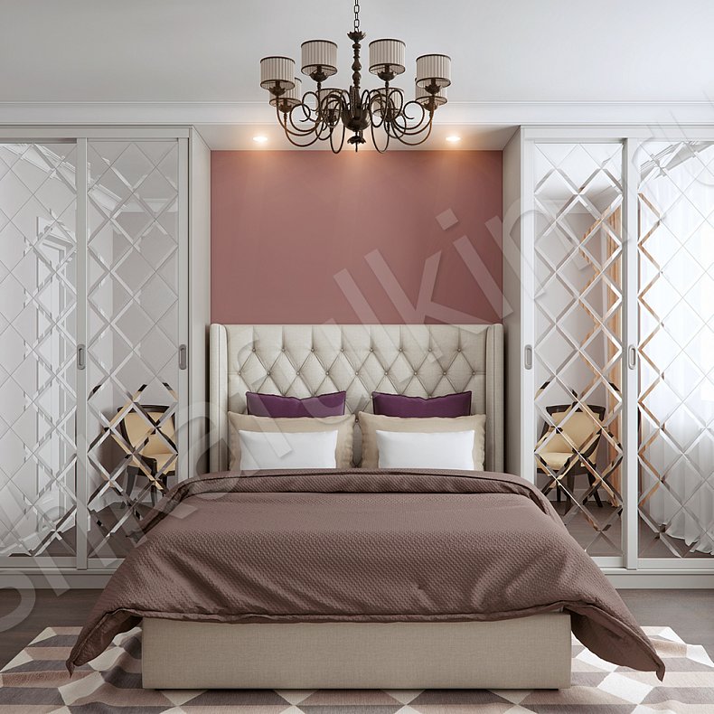 Корпусный шкаф-купе Фацет Белый Классика 2х створчатые Спальня Для вещей 1