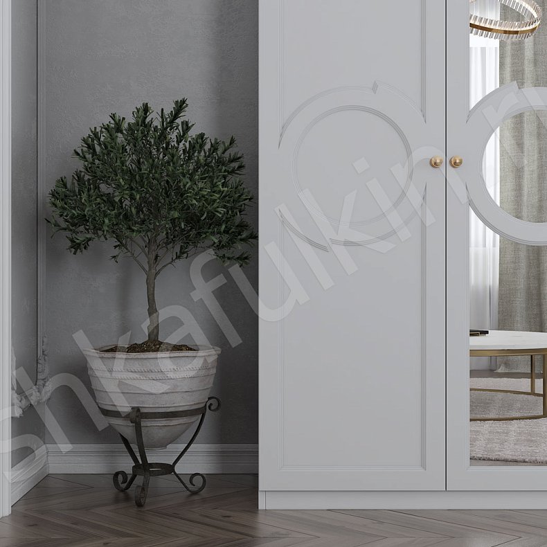 Изображение Шкаф Монтерри Белый Светлые Неоклассика 4х створчатые Гостиная Для вещей 3