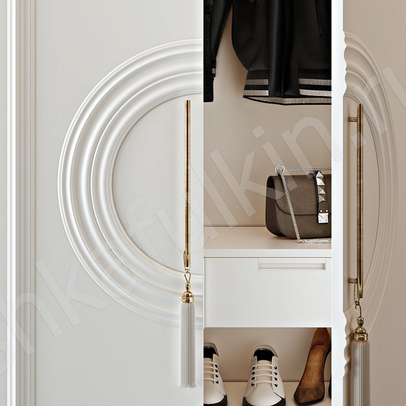 Изображение Прихожая Санмарино Светлые Белый Неоклассика 2х створчатые Прихожая Для вещей 9