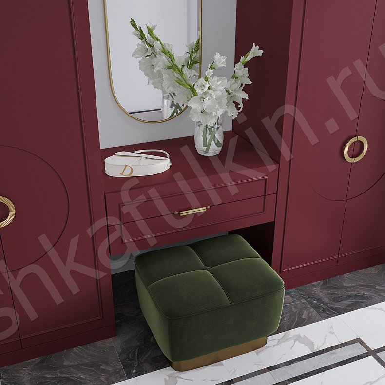 Изображение Прихожая Маура с консолью Белый Цветной Красный Светлые Зеленый Неоклассика 4х створчатые Прихожая Для вещей 3