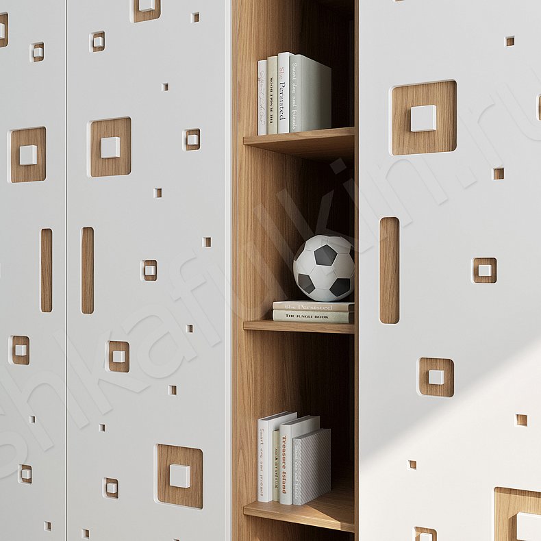 Изображение Гарнитур Тигель Белый Современный 3х створчатые Детская Для вещей Для декора Для книг 3