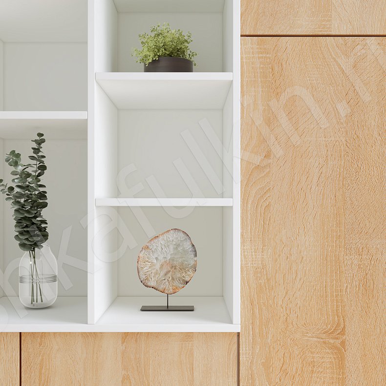 Шкаф Томми Светлые Серый Древесный Черный Белый Минимализм 2х створчатые Гостиная Для вещей Для посуды Для декора Для книг 11