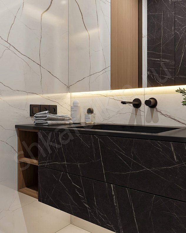 Изображение Мебель в ванную Сахара Темные Черный Современный Для вещей 4