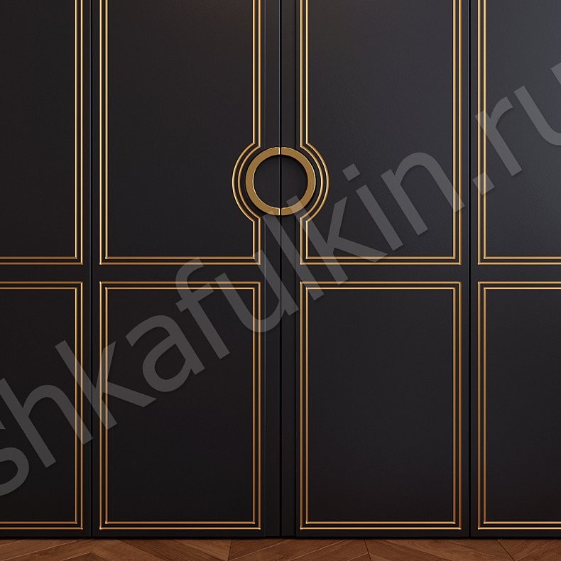 Изображение Спальный гарнитур София Черный Коричневый Светлые Темные Золото Классика 6и створчатые Спальня Для вещей 5
