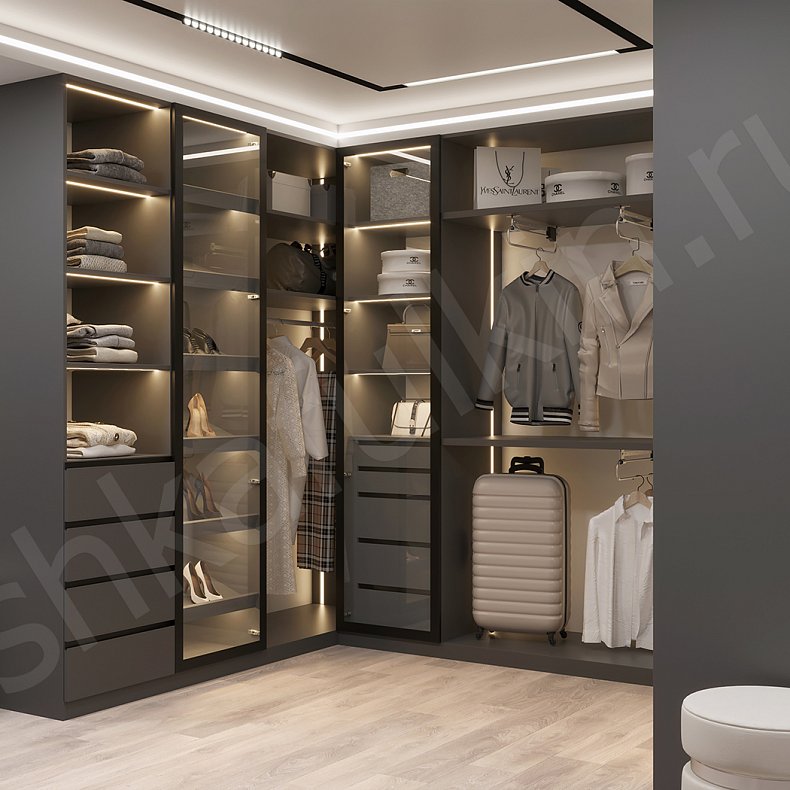 Гардеробная Клео  Хай-тек  Гардеробная  1