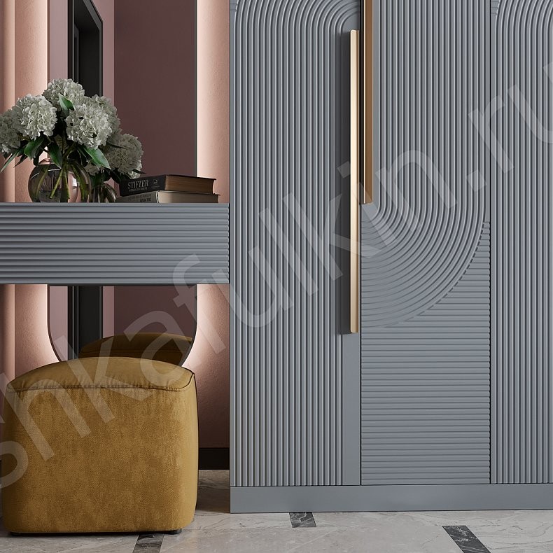 Изображение Прихожая Зингер Серый Светлые Неоклассика 4х створчатые Прихожая Для вещей 5