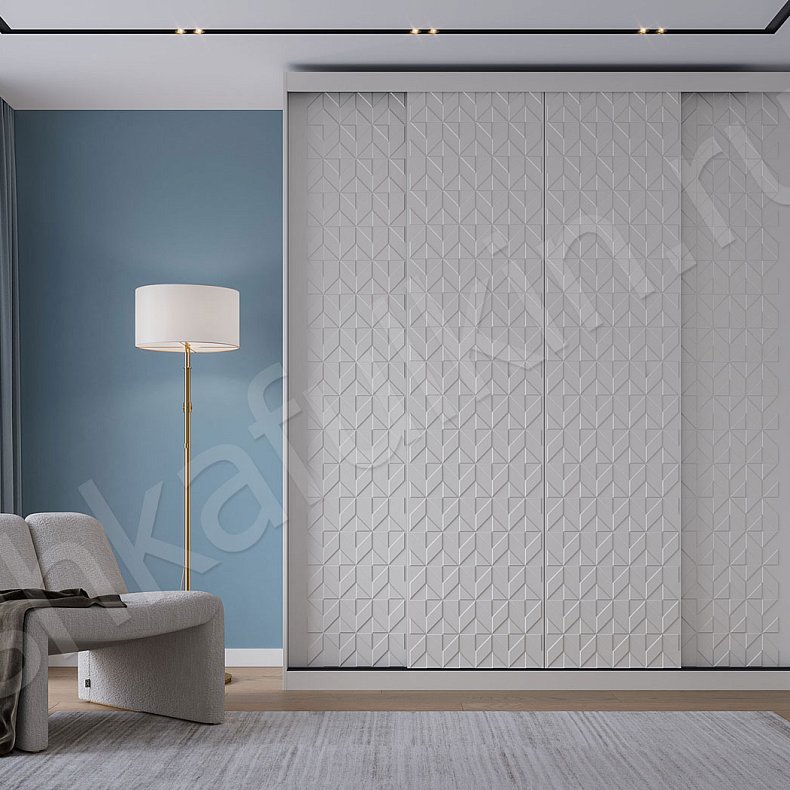 Шкаф-купе Виталино Светлые Белый Современный 4х створчатые Гостиная Для вещей 1