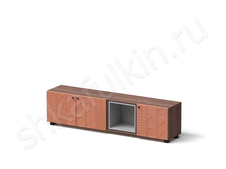 Изображение цвета Тумба Фабрицио Светлые Белый Древесный Коричневый Красный Серый Темные Современный 3х створчатые Гостиная Для книг Для декора Под ТВ