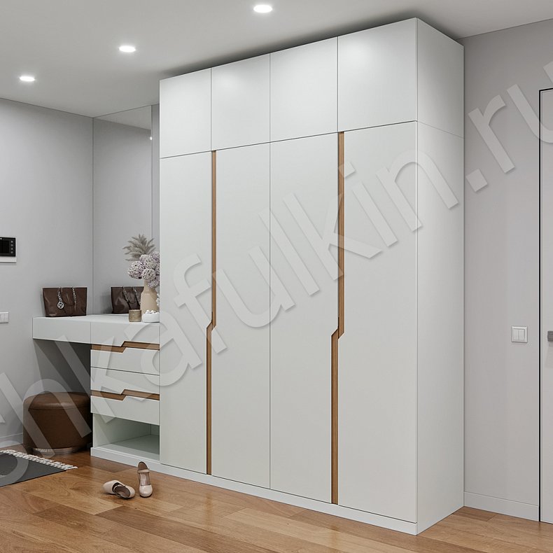 Прихожая Крис Белый Древесный Светлые Минимализм 4х створчатые Прихожая Для вещей