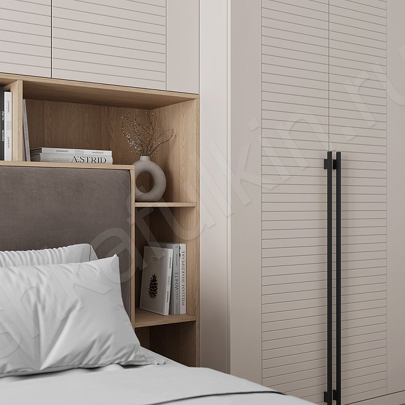 Гарнитур Континент Белый Светлые Современный 4х створчатые Спальня Для вещей 8