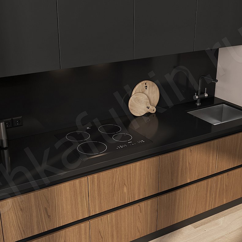 Изображение Кухня Лальберо Светлые Коричневый Древесный Современный Для посуды Для декора 3