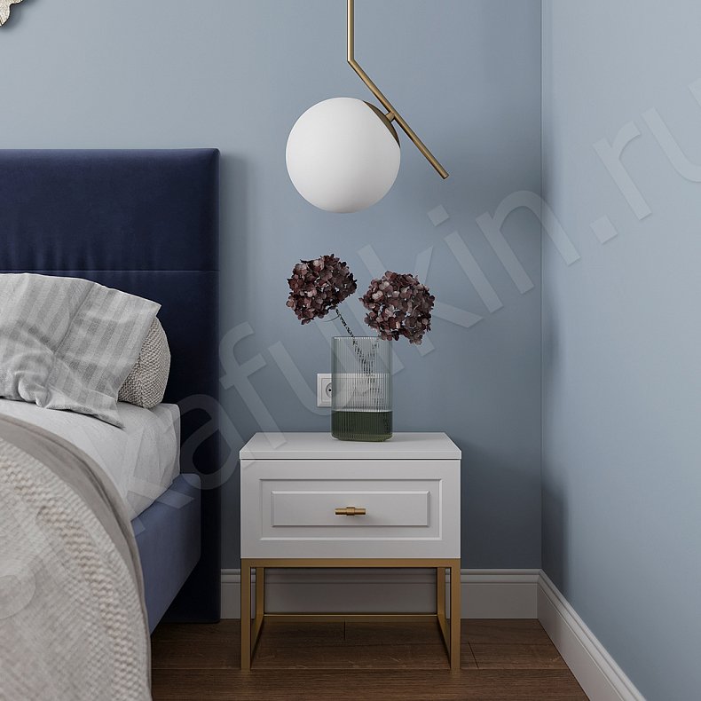 Шкаф Брикелл Белый Синий Светлые Классика 6и створчатые Спальня Для вещей 13