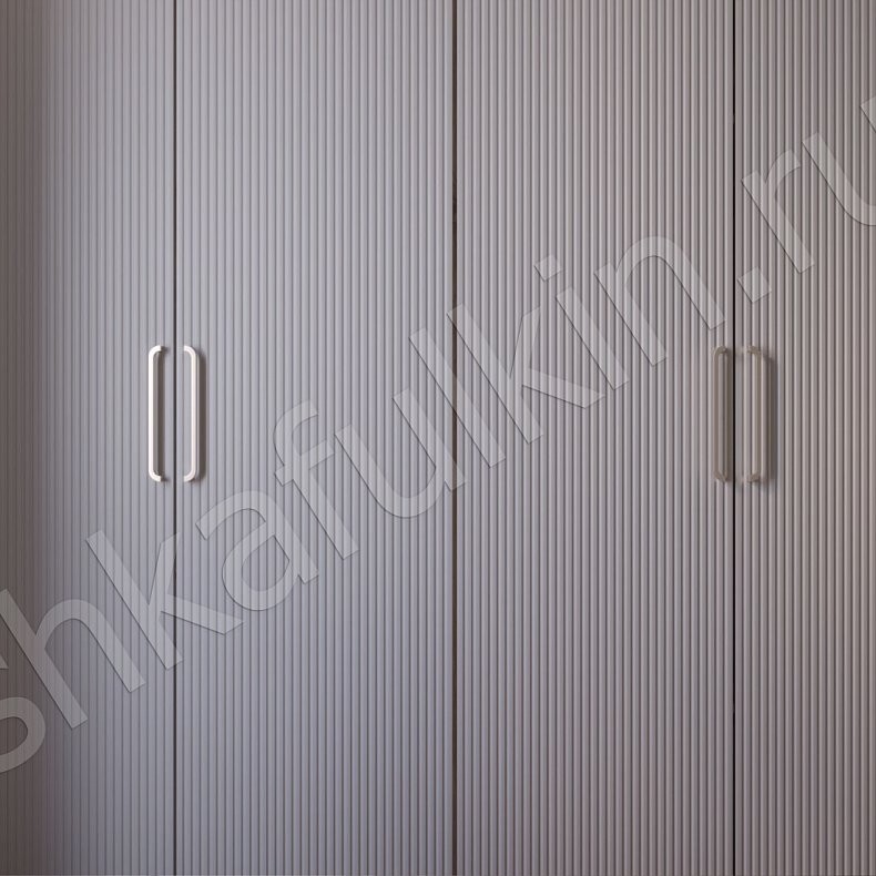 Встроенный шкаф Бинго Светлые Серый Модерн 4х створчатые Гостиная Для вещей 4