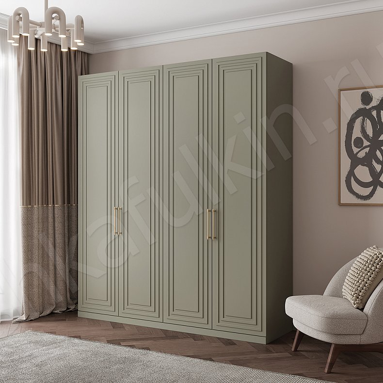 Шкаф Регби Светлые Модерн 4х створчатые Гостиная Для вещей 3